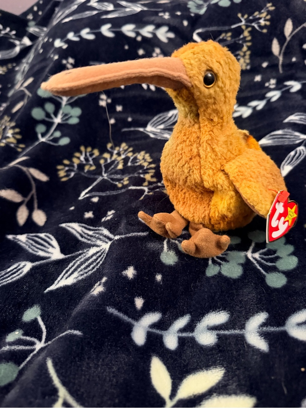 Vintage Retired Ty Plush Kiwi Bird - Orange and Brown